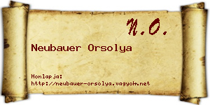 Neubauer Orsolya névjegykártya